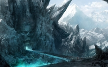 ice mountains winter snow bridges fantasy art drawings fanmade 1920x1080 wallpaper 